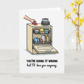 Carte Funny Dishwasher Wrong Love Card (Fleur jaune)