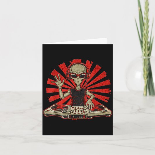 Carte Funny Dj Graphic Tee Music Lover Alien Dj Music Mi (Devant)