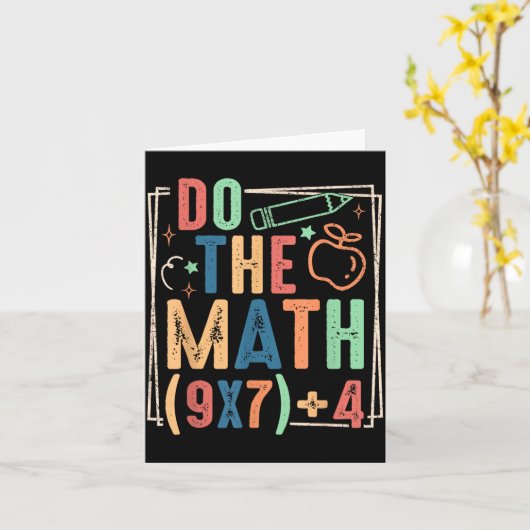 Carte Funny Do The Math 67 Meme Six Seven Boy Girl Teach (Fleur jaune)