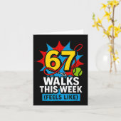 Carte Funny Dog 6 7 Walks This Week Slang Meme Six Seven (Fleur jaune)