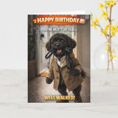 Carte Funny Dog Birthday Card Well Walked Cockapoo (Fleur jaune)