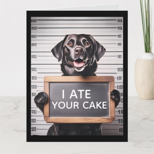 CARTE FUNNY DOG BRTHDAY MUGSHOT GREETING CARD (Devant)