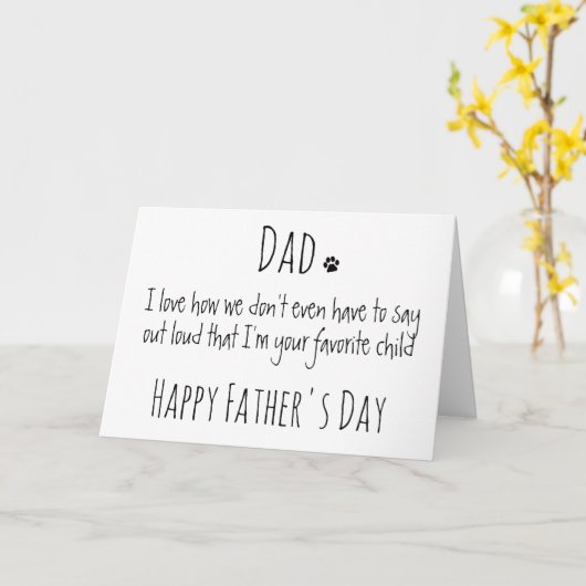 Carte Funny Dog Dad Personnalisée Bonne Fête des pères (Fleur jaune)