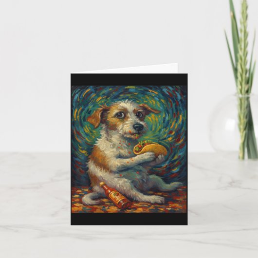 Carte Funny Dog Eating Taco Graphic Art Design (Devant)