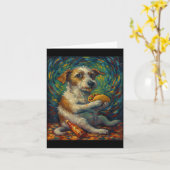 Carte Funny Dog Eating Taco Graphic Art Design (Fleur jaune)