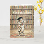 Carte Funny Dog Graduation (Fleur jaune)