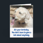 Carte Funny Dog & Ice Cream Birthday<br><div class="desc">A must-buy funny birthday card for anyone who loves dogs and ice cream! The dog in the photos is a labradoodle enjoying her first taste of an ice cream cone. Either keep the humorous tag lines or customize your own meme. Bring a smile to the birthday boy or girl!</div>