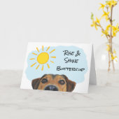 Carte Funny Dog Theme Ajouter un nom Joyeux Anniversaire (Fleur jaune)