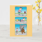 Carte Funny Dog-Walking Mistakes (Fleur jaune)