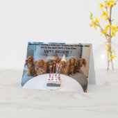 Carte Funny Dogs Birthday Greeting Card  (Fleur jaune)