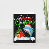 Carte Funny Dolphin Fish Lover Xmas Lighting Dolphin Chr (Devant)