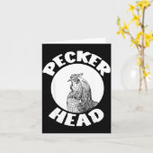 Carte Funny Don't Be A Clucking Pecker Head Chicken Farm (Fleur jaune)