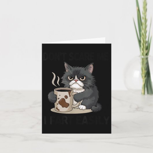 Carte Funny Don't E Me I Fart Easily Black Cat Coffee Fa (Devant)