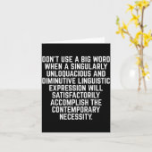 Carte Funny Don't Use A Big Word Writer &amp; Translator (Fleur jaune)