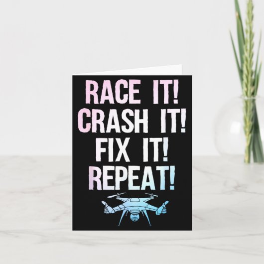 Carte Funny Drone Art For Men Women Boys Drone Racing Dr (Devant)