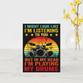 Carte Funny Drummer Men Women Drumline Drumming Musical  (Fleur jaune)