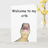 Carte Funny Duck Meme – “Welcome to My Crib” Cute Animal (Fleur jaune)