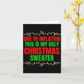 Carte Funny Due To Inflation Ugly Christmas Sweaters Fam (Fleur jaune)