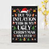 Carte Funny Due To Inflation Ugly Christmas Sweaters For (Fleur jaune)