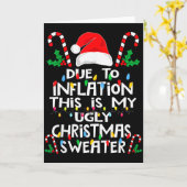 Carte Funny Due To Inflation Ugly Christmas Sweaters For (Fleur jaune)