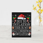 Carte Funny Due To Inflation Ugly Christmas Sweaters Men (Fleur jaune)