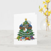 Carte Funny Eagle Christmas Tree Lights Kids Mens Womens (Fleur jaune)