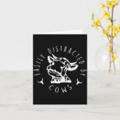 Carte Funny Easily Distracted By Cows Design  (Fleur jaune)
