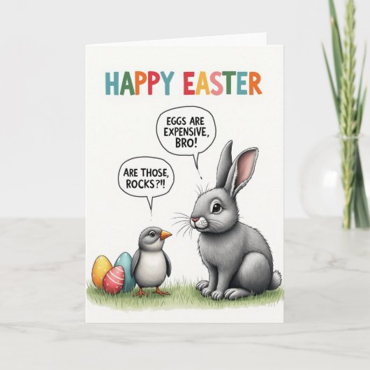 Carte Funny Easter Eggs Message Card (Devant)