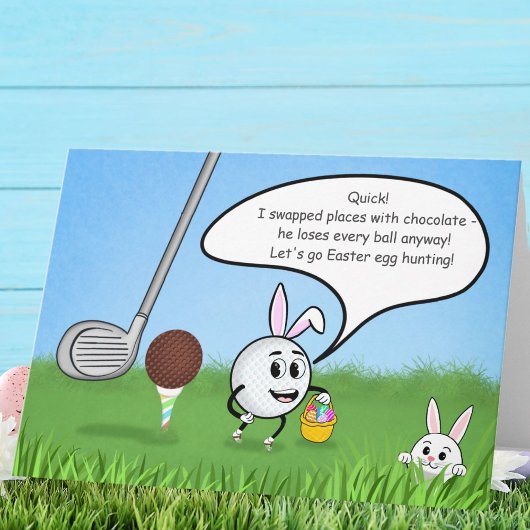 Carte Funny Easter Golf Ball Easter Egg Hunt Humor