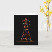 Carte Funny Electric Pylon Christmas Graphics Lights Lov (Fleur jaune)