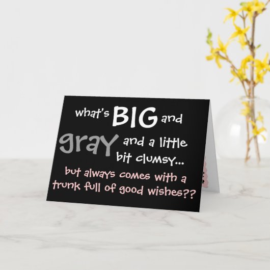 Carte Funny Elephant Get Well Card, get well-ephant! (Fleur jaune)