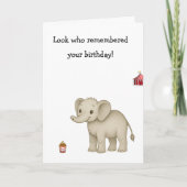 Carte Funny Elephant Memory Age Burn (Devant)
