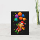 Carte Funny Elf Astronaut With Planets Christmas Pjs For (Devant)