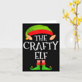 Carte Funny Elf Family Christmas Crafty Elf Sweater Matc (Fleur jaune)