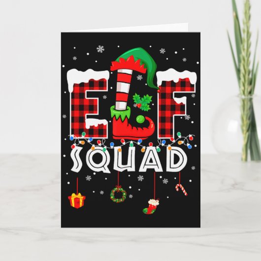 Carte Funny Elf Squad Christmas Family Matching Pajamas  (Devant)