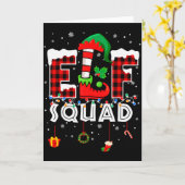 Carte Funny Elf Squad Christmas Family Matching Pajamas  (Fleur jaune)