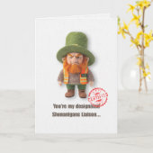 Carte Funny Emotional Support Leprechaun Card (Fleur jaune)
