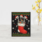 Carte Funny Emu Bird In Xmas Socks Lights Christmas  (Fleur jaune)