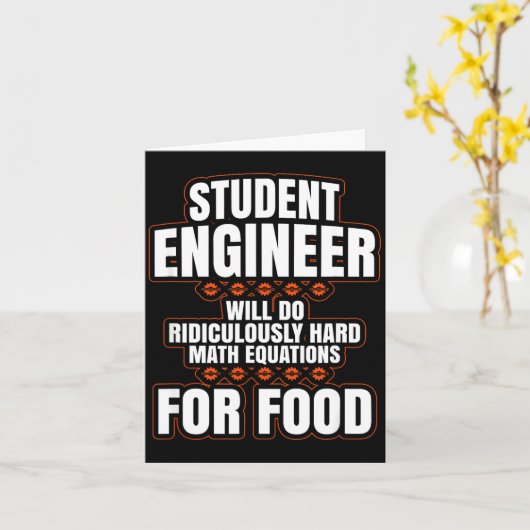 Carte Funny Engineer Engineering College Student S  (Fleur jaune)
