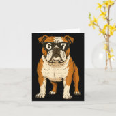 Carte Funny English Bulldog Dog Sungles 67 Six Seven Mem (Fleur jaune)
