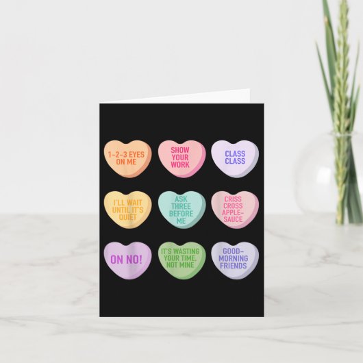 Carte Funny Enseignant Valentines Jour Conversation Coeu (Devant)