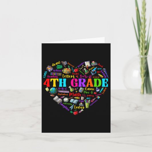 Carte Funny Étudiants De 4E Année Du Coeur Premier Jour (Devant)