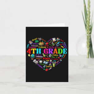 Carte Funny Étudiants De 4E Année Du Coeur Premier Jour