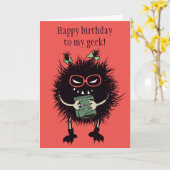 Carte Funny Evil Bug Étudiant Aimer Lecture Geek Anniver (Fleur jaune)