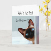 Carte Funny Ex-Husband ? Appreciation Cat Kitten (Fleur jaune)