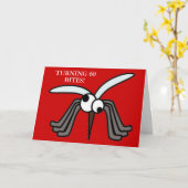 Carte Funny Eyed Mosquito Turning 60 Anniversaire (Fleur jaune)