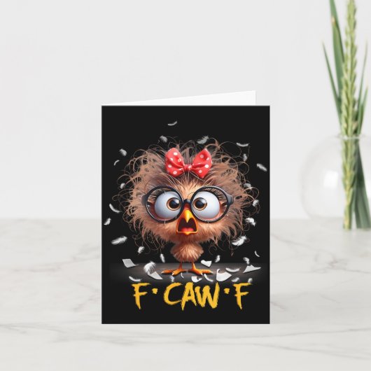 Carte Funny F-caw-f Black Crow Fcawf Humor Quote Bird Sh (Devant)