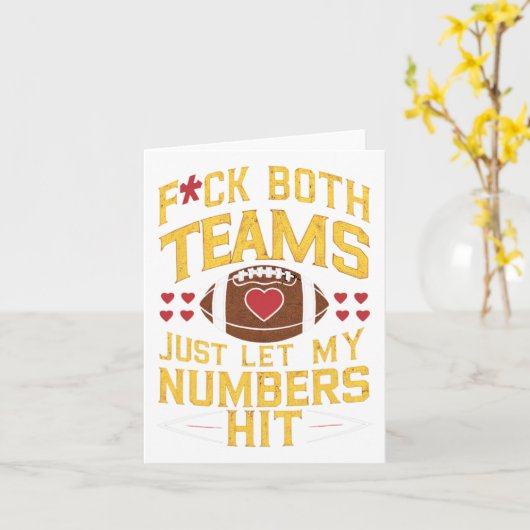 Carte Funny F#ck Les deux équipes laissez juste mes chif (Fleur jaune)