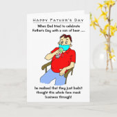 Carte Funny Face Mask Beer Can Father's Day (Fleur jaune)