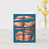 Carte Funny Fake Muscles Fitness Model Chest Six Pack Ab (Fleur jaune)
